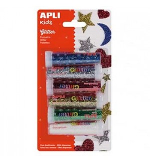 Purpurina em Pó Apli Frasco 7gr 6 cores