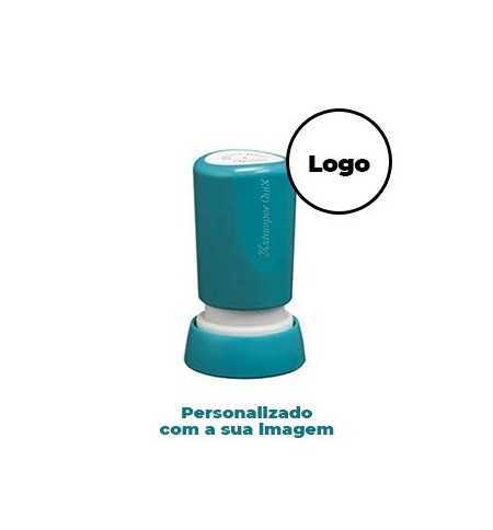 Carimbo Redondo 14mm Xstamper Quix Preto 1un., personalizado