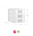 Bloco 3 Gavetas Plástico Easy 26x37x27,7cm Transparente