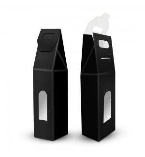Caixa Cartão 090x090x400mm p/1 Garrafa Vinho Preto 5un