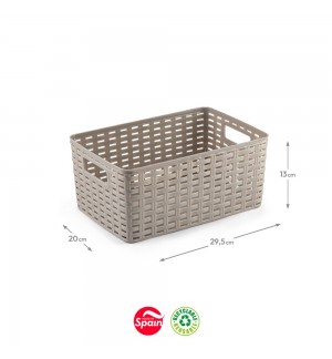 Caixa Arrumação Rattan Nº2 6L Bege