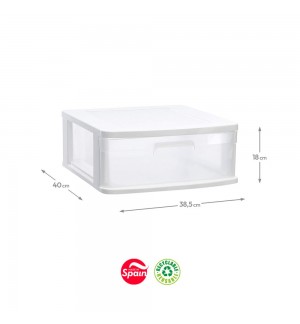 Bloco 1 Gaveta Plástico Sena 38,5x40x18cm Branco