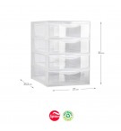 Bloco 4 Gavetas Plástico Easy 35,5x27x35cm Transparente
