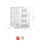 Bloco 4 Gavetas Plástico Easy 35,5x27x35cm Transparente