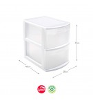 Bloco 2 Gavetas Plástico Tamesis 28x40x41cm Branco
