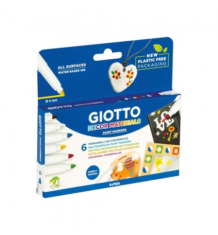 Marcador Pintura Giotto Decor Materials Cx 6 Cores Sortidas