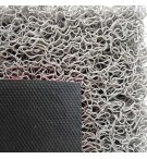 Tapete 40x60cm Malha PVC Vinil Esparguete Rebordo Cinza