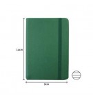 Bloco Notas Pautado 14x9cm Semi Pele Verde Esmeralda 116Fls