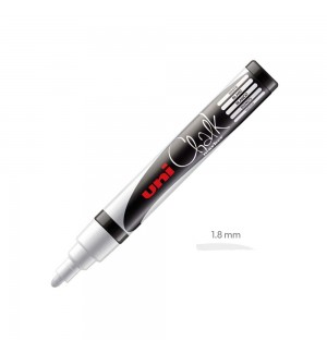 Marcador Giz UNI PWE-5M 1,8-2,5mm Branco 1un