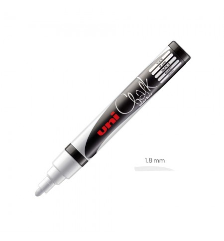 Marcador Giz UNI PWE-5M 1,8-2,5mm Branco 1un