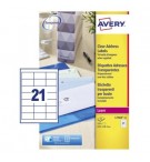 Etiquetas 063,5x038,1mm 25Fls Transparente Avery 525un