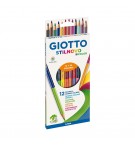 Lápis Cor 12un Cx Cartão Giotto Stilnovo Bicolor 18cm