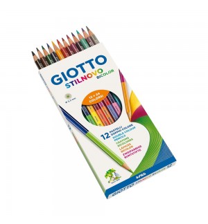 Lápis Cor 12un Cx Cartão Giotto Stilnovo Bicolor 18cm