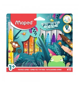 Marcador Feltro 012un Maped Jungle Fever Jumbo