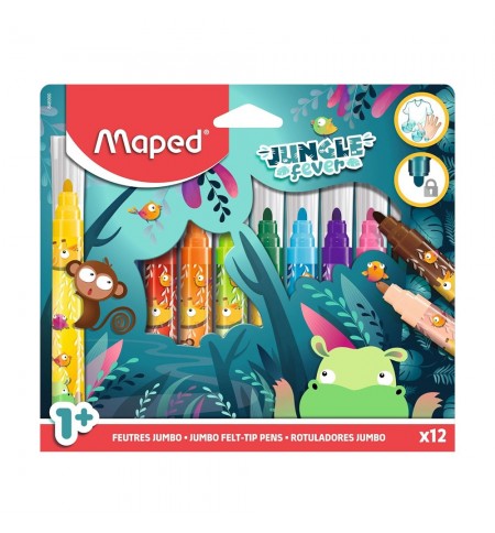 Marcador Feltro 012un Maped Jungle Fever Jumbo