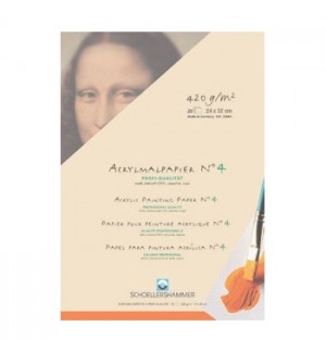 Bloco Papel Pintura Acrilica 24x32cm 420gr 20Folhas