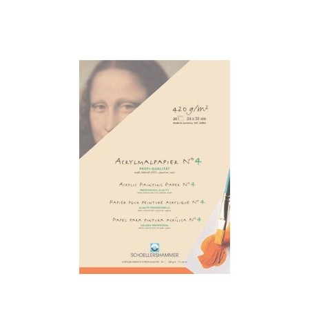 Bloco Papel Pintura Acrilica 24x32cm 420gr 20Folhas