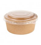 Saladeiras 750ml Cartão Redondo Cor Kraft com Tampa PET 25un