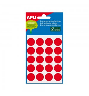 Etiquetas Redondas 19mm Vermelho Apli 2065 100un