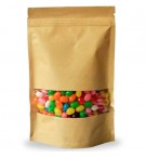 Saco Stand Up 16x04x23cm Papel Kraft Zip Janela 200un