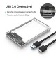 Caixa Disco Rígido USB 3.0 SATA SSD 2,5" Transparente