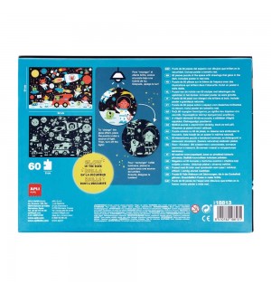 Jogo Educativo Puzzle Apli Fluor Espaço 60 Peças