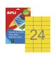Etiquetas 070x037mm 20Fls A4 Amarelo Apli 480un