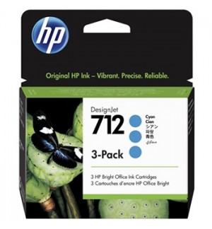 Pack Tinteiros HP 712 Cyan 3ED77A 29ml 3un