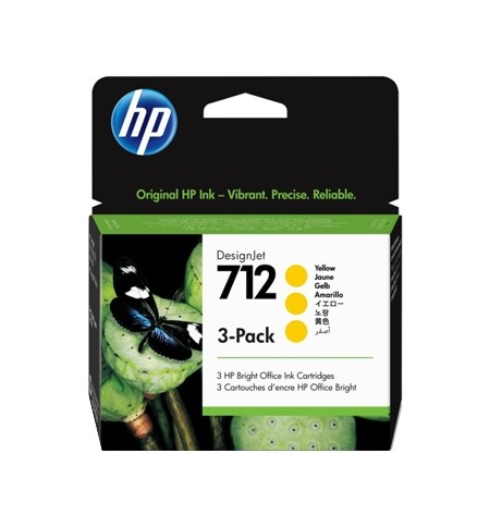 Pack Tinteiros HP 712 Amarelo 3ED79A 29ml 3un