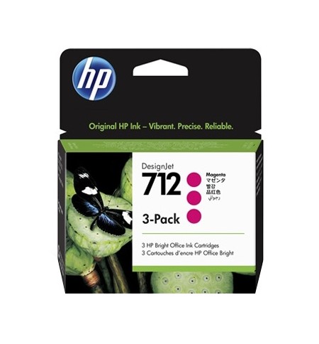 Pack Tinteiros HP 712 Magenta 3ED78A 29ml 3un
