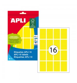 Etiquetas 025x040mm 8Fls A5 Amarelo Apli 128un