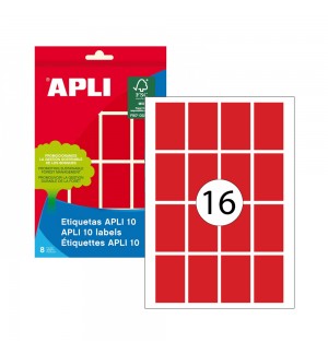 Etiquetas 025x040mm 8Fls A5 Vermelho Apli 125un