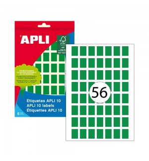 Etiquetas 012x018mm 8Fls A5 Verde Apli 448un