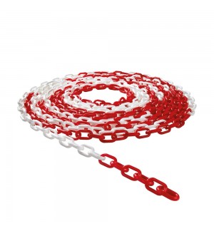 Corrente Sinalização Branco/Vermelho 6mm-25m