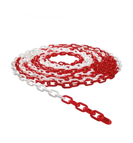 Corrente Sinalização Branco/Vermelho 6mm-25m