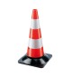 Cone Sinalização Branco/Laranja com Base Preta 50cm