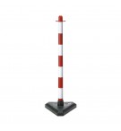 Poste Plástico Sinalização Desmontável Branco/Vermelho 90cm