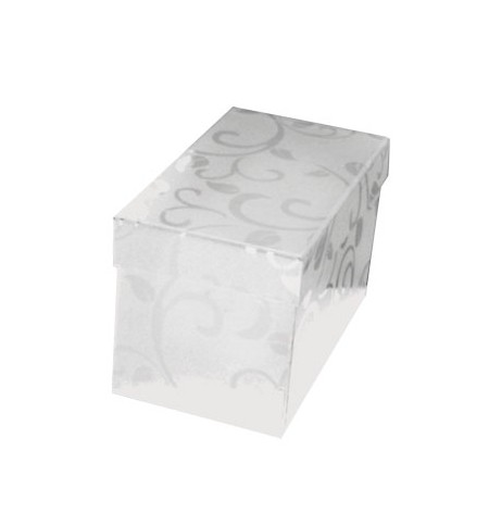 Caixa Arquivo Cds em Cartao Forrado Estilo Barroco Branco