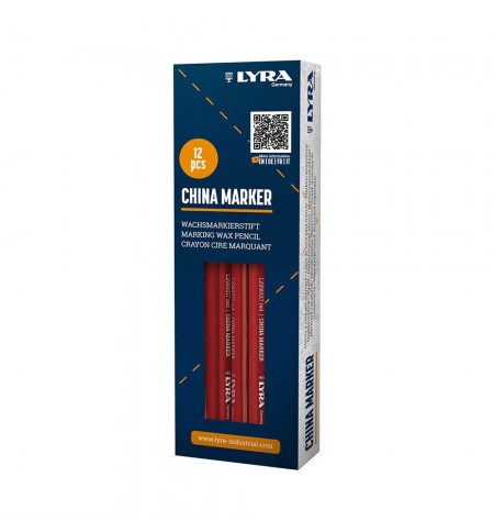 Lápis Dermatográfico Lyra Marker Vermelho Cx 12un