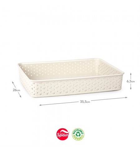 Caixa Multiusos Nature Eco Nº1 26x35,5x6,5cm Bege