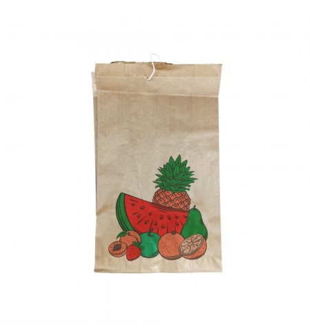 Bolsa Papel para Fruta 14x9x25cm até 1Kg c/Cordel 75un