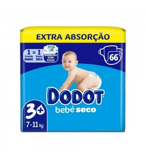 Fraldas Dodot T3+ (7-11kg) Bebé Seco 66un