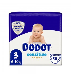 Fraldas Dodot Sensitive T3 (6-10kg) 56un