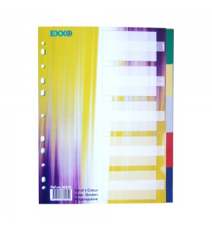 Separadores A4 Plástico Cores Sortidas 5un