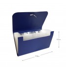 Pasta Classificadora com Fole PP Elásticos 178x115mm Azul