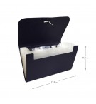 Pasta Classificadora com Fole PP Elásticos 178x115mm Preto