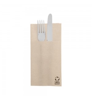 Guardanapos Porta-Talheres 39x40 Natural Reciclado 50un