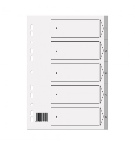 Separadores A4 Plástico Numerados (1 a 5)