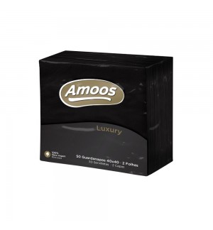 Guardanapos 40x40 2Fls Preto Amoos Luxury 50un