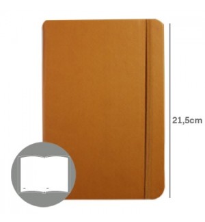 Bloco Notas Liso 21,5x14,5cm Semi Pele Camel 116Fls